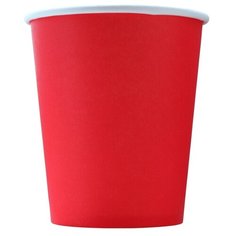 Стакан одноразовый бумажный 1-сл. d-80мм 250мл красный КОМУС 75 штук в упаковке