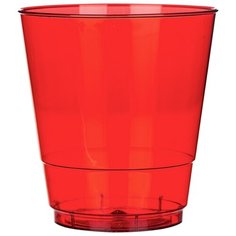 Стакан одноразовый 200мл КРИСТАЛЛ красн. КОМУС ПС 50 штук в упаковке