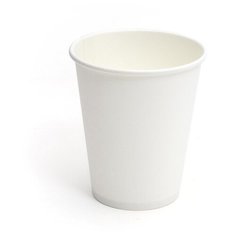 Стакан одноразовый бумажный 1-сл. d-80мм 200/250мл белый КОМУС 8OZ 50 штук в упаковке