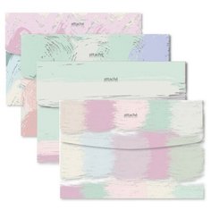 Папка конверт на кнопке А5 Attache Selection Pastel, 4шт/уп, в ассортименте