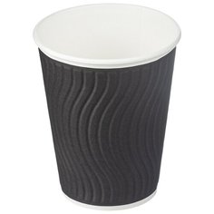 Стакан одноразовый бумажный двухслойный d-90мм 300мл черный(волна) 40 штук в упаковке NDW12 Huhtamaki