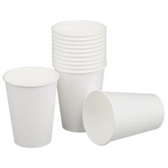 Стакан одноразовый бумажный 1-сл. d-90мм 300мл белый КОМУС 50 штук в упаковке