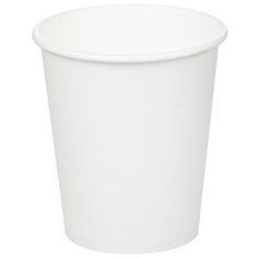 Стакан одноразовый бумажный однослойный d-80мм 200мл белый 50 штук в упаковке Huhtamaki