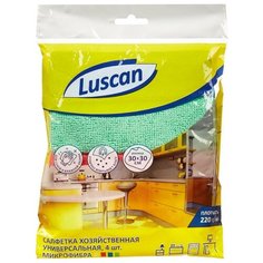 Салфетки хозяйственные Luscan универсальн микрофибра 220г 30х30см 4шт/уп, 2 уп