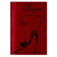 Обложка для паспорта Cats O.31.SH.красный Fabula