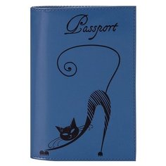Обложка для паспорта Cats O.31.SH.васильковый Fabula