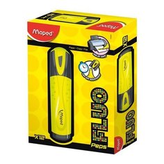 Текстовыделитель MAPED (Франция) "Fluo Peps Classic", ЖЕЛТЫЙ, линия 1-5 мм, 742534 5 уп.
