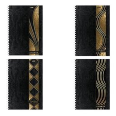 Тетрадь А4, 96 л., HATBER, гребень, клетка, 3D фольга, 3D лак, "GOLD STYLE" (4 вида), 96Т4лофлВ1гр, T262153 - 3 шт.