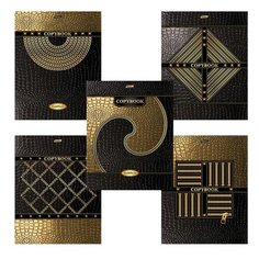 Тетрадь А5, 48 л., HATBER, скоба, клетка, 3D фольга, 3D лак, "GOLD STYLE" (5 видов в спайке), 48Т5лофлВ1, T261446 - 5 шт.