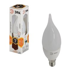 Лампа светодиодная ЭРА, 7 (60) Вт, цоколь E14, "свеча на ветру", теплый белый свет, 30000 ч., LED smdBXS-7w-827-E14 - 2 шт. ERA
