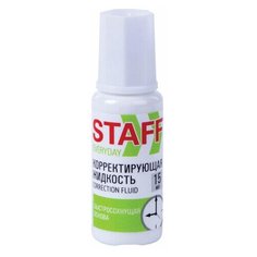 Корректирующая жидкость STAFF "Everyday" быстросохнущая, 15 мл, с кисточкой, 229398 - 2 шт.
