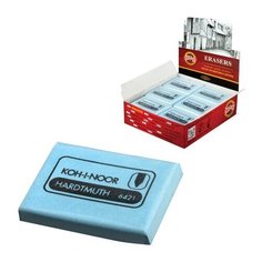 Ластик-клячка KOH-I-NOOR, 47x36x10 мм, голубой, прямоугольный, мягкий, натуральный каучук, 6421018009KD - 3 шт.