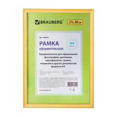 Рамка 21х30 см, пластик, багет 12 мм, BRAUBERG "HIT2", золото, стекло, 390945 - 2 шт.