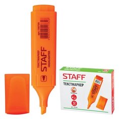 Текстовыделитель STAFF, ОРАНЖЕВЫЙ, линия 1-5 мм, 150730 - 24 шт.