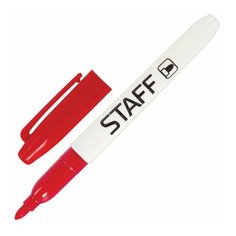 Маркер для доски STAFF "EVERYDAY", КРАСНЫЙ, тонкий корпус, круглый наконечник, 2,5 мм, 151095 - 8 шт.