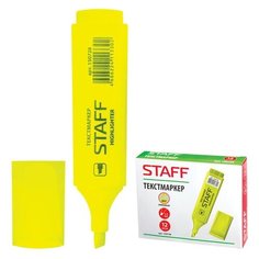Текстовыделитель STAFF, ЖЕЛТЫЙ, линия 1-5 мм, 150728 - 24 шт.