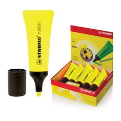 Текстовыделитель STABILO "Neon", ЖЕЛТЫЙ, линия 2-5 мм, 72/24 - 2 шт.