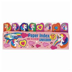 Закладки клейкие CENTRUM "Unicorns" бумажные, 50x15 мм, 8 цветов х 15 листов, 80454 - 4 уп.
