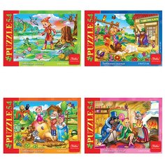 Пазл MINI, 54 элемента, А5, "Любимые сказки-Выпуск №2 (4 дизайна)", 130х175 мм, 54ПЗ5, U105290 Hatber