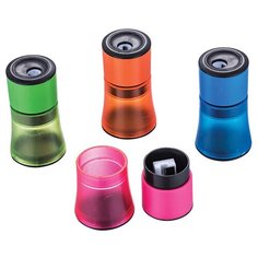 Точилка BRAUBERG "Office Style", с контейнером, пластиковая, корпус ассорти, 228450