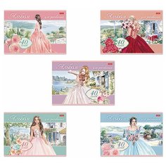 Альбом для рисования А4 40 л., скоба, обложка картон, HATBER, 205х290 мм, "Грёзы принцесс", 40А4, 40А4В