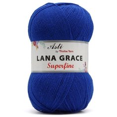 Пряжа из Троицка Lana Grace Superfine 100гр. 610м. (25% мериносовая шерсть, 75% акрил супер софт) (0170 василек) 5 шт Троицкая камвольная фабрика