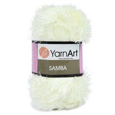 Пряжа YarnArt Samba травка 100гр 150м (100% полиэстер) (830 молочный), 5 мотков