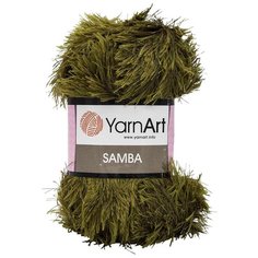 Пряжа YarnArt Samba травка 100гр 150м (100% полиэстер) (530 болотный), 5 мотков