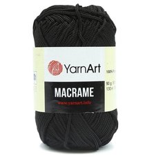 Пряжа YarnArt Macrame 90гр 130м (100% полиэстер) (148 черный), 6 мотков