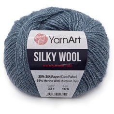 Пряжа YarnArt Silky Wool 25гр 190м (35% шелковая вискоза, 65% шерсть мериноса) (331 джинсовый), 10 мотков