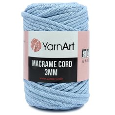 Пряжа YarnArt Macrame Cord 3мм 250гр 85м (60% хлопок, 40% вискоза и полиэстер) (760 голубой) 4 шт