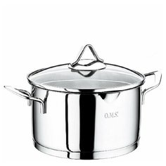 Кастрюля с носиком OMS 2039-24, 5,9 л (24 х 14 см), (крышка из стекла с функцией дуршлага) O.M.S.