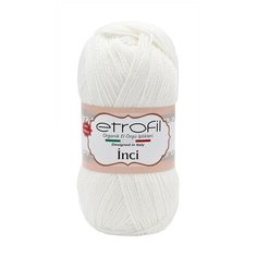 Пряжа Etrofil INCI 100гр. 230м (100% акрил Premium антипиллинг) (70171 белый) 5 шт