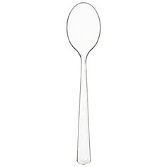 Ложка чайная одноразовая 130мм прозрачная ПС 50 штук в упаковке Plma