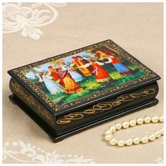Шкатулка «Хоровод», лаковая миниатюра, 10×14 см 2314242 Сима ленд