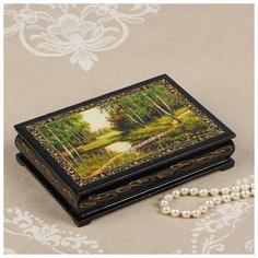 Шкатулка «Мостик через ручей», 11×16 см, лаковая миниатюра 2314285 Сима ленд