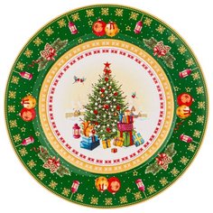 Тарелка закусочная с новым годом! елка 27 см зеленая Lefard (85-1605)