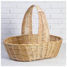 Корзина продуктовая, 62×41×18/50 см, ручное плетение, ива 4381791 Сима ленд