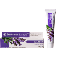 Зубная паста Шалфей с прополисом и минеральным комплексом, "Зеленый Алтай", 75г.