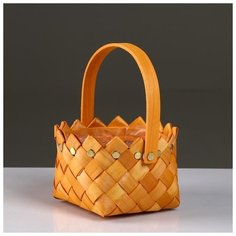 Корзина плетеная, секвойя, D16х11/23 см, натуральный 5413443 Сима ленд