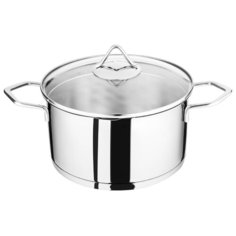 Кастрюля OMS со сливным носиком 4.3 л, крышка-дуршлаг стеклянная O.M.S.