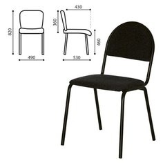 Стул для посетителей "Серна", черный каркас, ткань черная, СМ 7/22 Т-11 Дебют