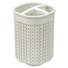 Подставка для зубных щеток "Вязание", цвет белый Idea (М Пластика)