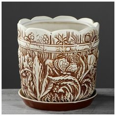 Цветочный горшок 6л "Поляна", шамот, средний, 144227 Керамика ручной работы