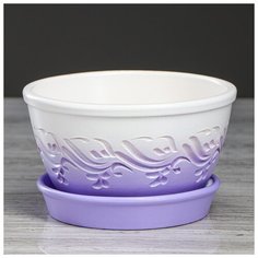 Цветочный горшок "Есения завиток" лаванда, 0.6 л 4930685 Керамика ручной работы