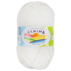 Пряжа Alpina "MISTY" 70% хлопок, 30% шерсть №01 БЕЛЫЙ - 10 мотков по 50 г