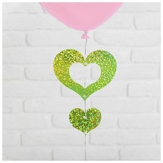 Гирлянда на шар "Сердечки", цвет салатовый в наборе 100шт. Сима ленд