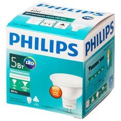 Лампа светодиодная Philips 5-50W GU5 3 4000K нейт бел белый спот, 1 шт