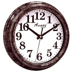 Часы настенные кварцевые Алмаз C57-C61 темно-серый/белый