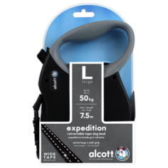 Alcott Expedition L - Поводок-рулетка для собак 7,5 метров до 50кг, лента 275.826 Черный